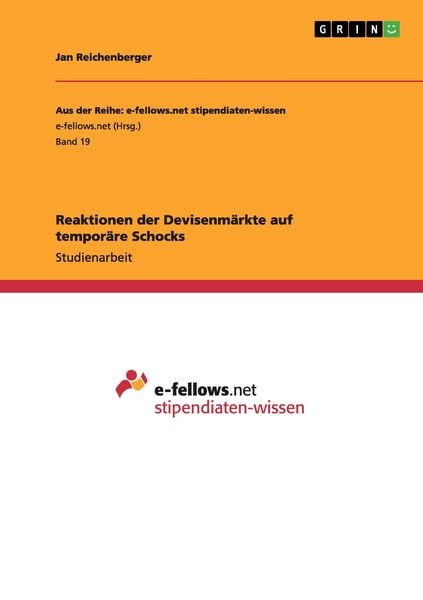 Produktbild: Reaktionen der Devisenm&auml;rkte auf tempor&auml;re Schocks