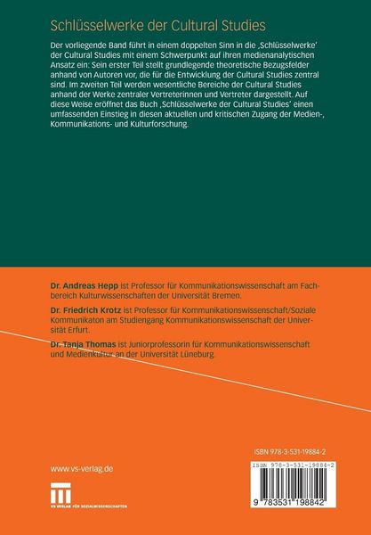 Produktbild: Schl&uuml;sselwerke der Cultural Studies