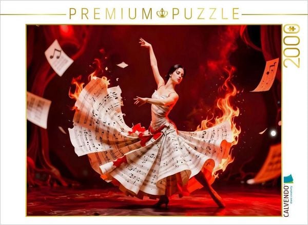 CALVENDO Puzzle Tangotänzerin im Feuertunnel | 2000 Teile Lege-Größe 90x67cm Foto-Puzzle für glückliche Stunden
