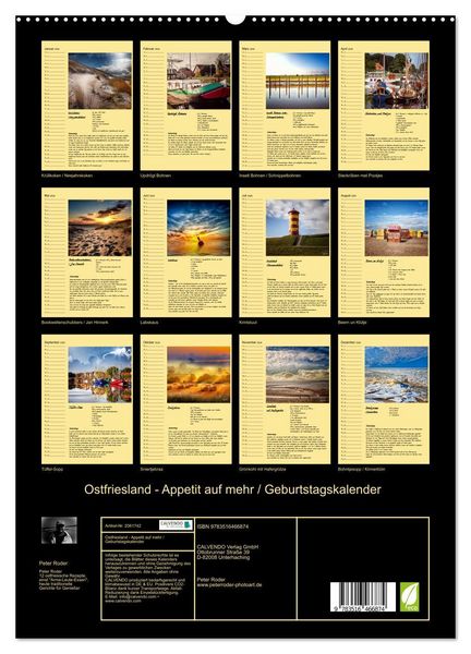 Produktbild: Ostfriesland - Appetit auf mehr / Geburtstagskalender (hochwertiger Premium Wandkalender 2026 DIN A2 hoch), Kunstdruck in Hochglanz