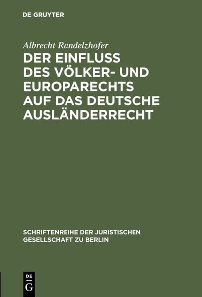 Produktbild: Der Einflu&szlig; des V&ouml;lker- und Europarechts auf das deutsche Ausl&auml;nderrecht