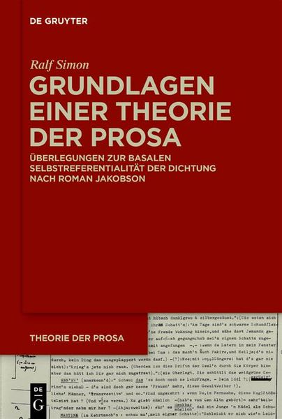 Produktbild: Grundlagen einer Theorie der Prosa
