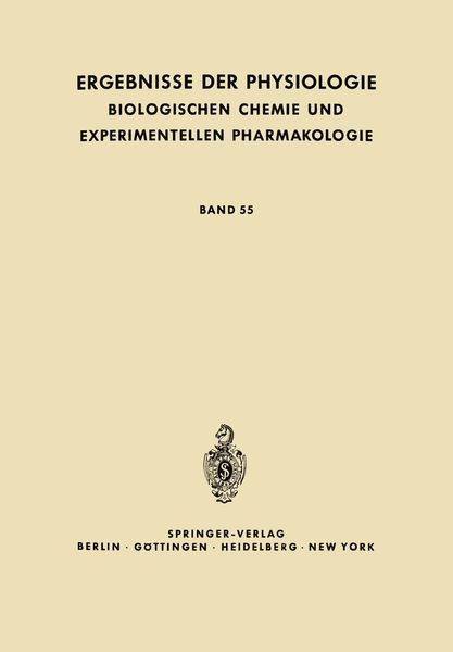 Produktbild: Ergebnisse der Physiologie, Biologischen Chemie und Experimentellen Pharmakologie