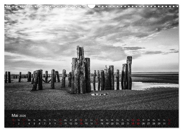 Produktbild: Wangerooge Noir (Wandkalender 2026 DIN A3 quer), CALVENDO Monatskalender