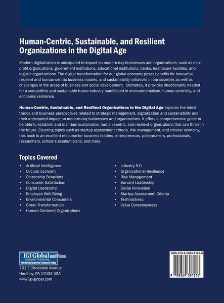 Produktbild: Human-Centric, Sustainable, and Resilient Organizations in the Digital Age