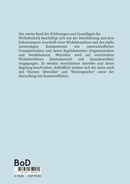 Produktbild: Erfahrungen und Grundlagen der Wickeltechnik (Band II)