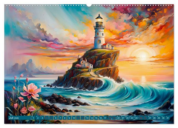 Produktbild: Einsame W&auml;chter Leuchtt&uuml;rme (hochwertiger Premium Wandkalender 2026 DIN A2 quer), Kunstdruck in Hochglanz