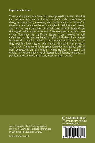 Produktbild: Heresy, Literature and Politics in Early Modern English Culture