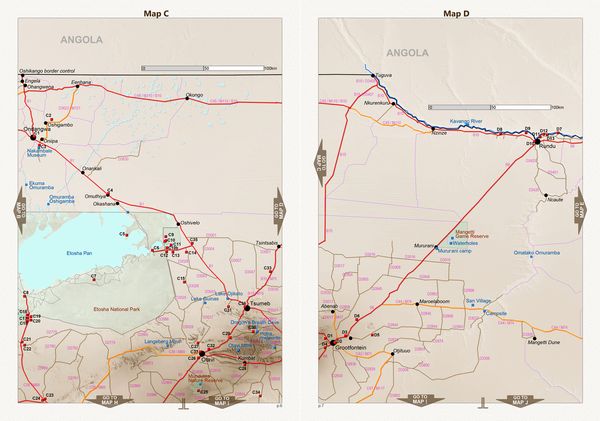 Produktbild: Detaillierte NAMIBIA Reisekarte - NAMIBIA ROAD MAP (1:1.160.000)