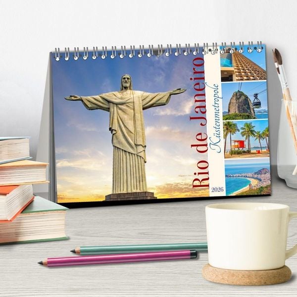 Produktbild: Rio de Janeiro - K&uuml;stenmetropole (Tischkalender 2026 DIN A5 quer), CALVENDO Monatskalender