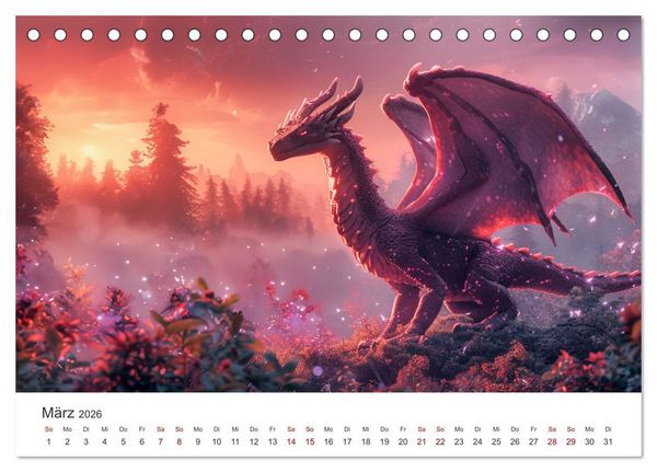 Produktbild: Das Jahr der Drachen (Tischkalender 2026 DIN A5 quer), CALVENDO Monatskalender