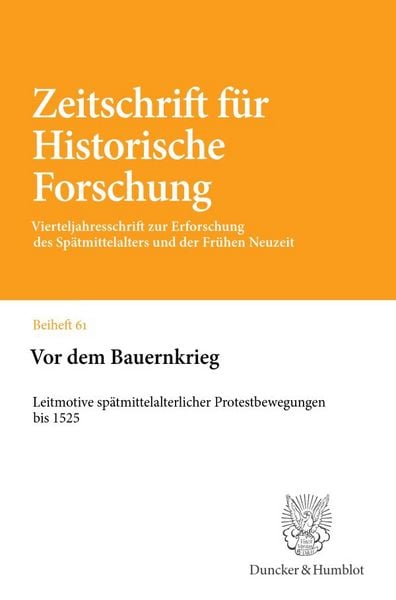 Produktbild: Vor dem Bauernkrieg