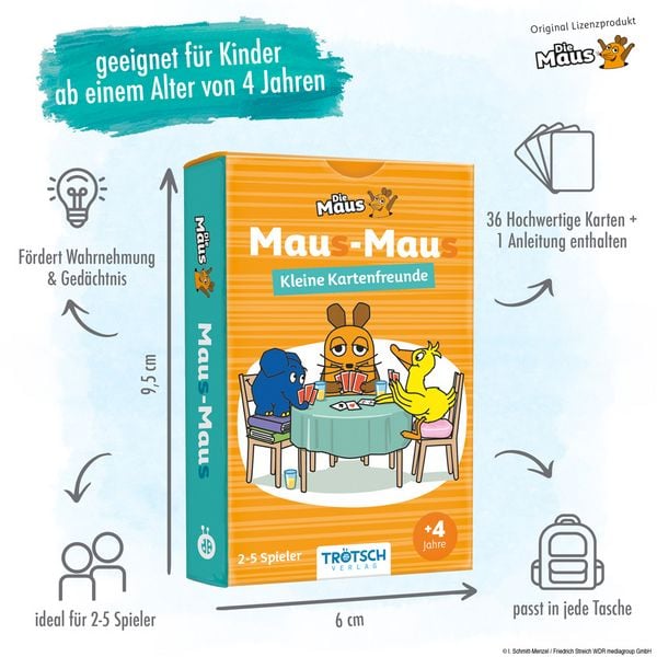 Produktbild: TR&Ouml;TSCH - Die Maus Mau-Mau KartenspielMau(s)-Mau(s) Kleine Kartenfreunde | Ab 4 Jahren