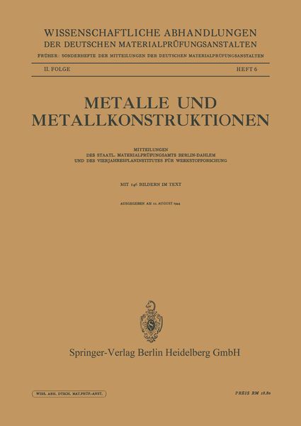 Metalle und Metallkonstruktionen, Taschenbuch von Walter Böhm , O. Werner , Gerhard Schikorr , B. Schulze , B. Jolitz, Springer Wien, 9783709158968