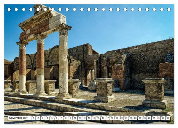 Produktbild: Versteinerte Stadt Pompeji (Tischkalender 2027 DIN A5 quer), CALVENDO Monatskalender