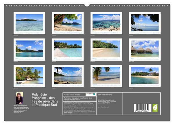Produktbild: Polyn&eacute;sie fran&ccedil;aise - des &icirc;les de r&ecirc;ve dans le Pacifique Sud (Calendrier mural 2026 DIN A2 vertical) calendrier de bureau