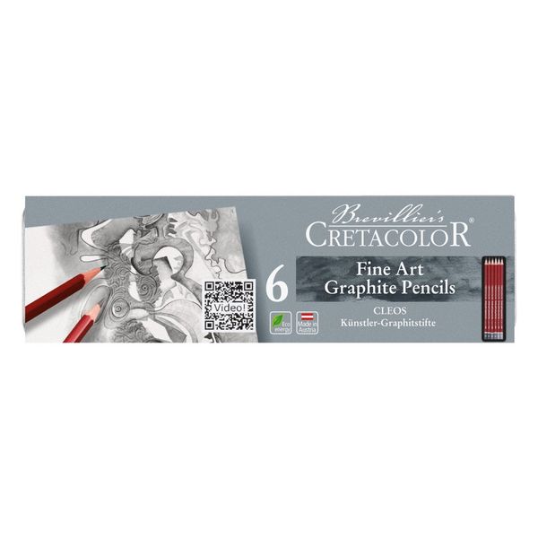 Produktbild: Cretacolor Bleistift CLEOS Fine Art Graphit Pocket, 6er Set
