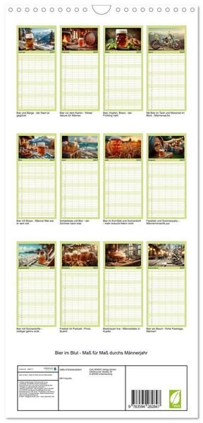 Produktbild: Familienplaner 2027 - Bier im Blut - Ma&szlig; f&uuml;r Ma&szlig; durchs M&auml;nnerjahr mit 5 Spalten (Wandkalender, 21 x 45 cm) CALVENDO
