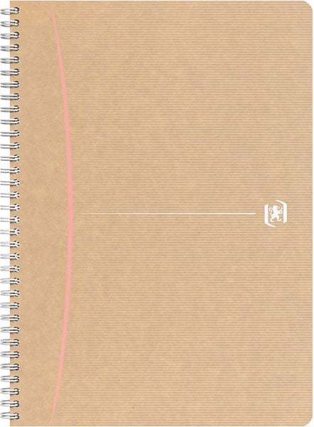 Produktbild: OXFORD Notizbuch Touareg A4, liniert, 180 Seiten, recyceltes Papier, Spiralbindung, Einband, Kraftpapier, zuf&auml;llige Farbauswahl sortiert