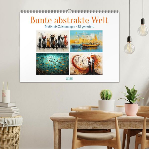 Produktbild: Bunte abstrakte Welt (Wandkalender 2026 DIN A2 quer), CALVENDO Monatskalender