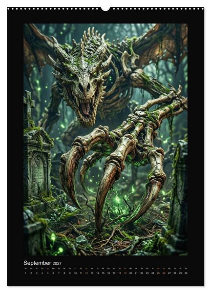 Produktbild: Drachen - Magische Herrscher, Dark‑Fantasy Wandkalender (Wandkalender 2027 DIN A2 hoch), CALVENDO Monatskalender