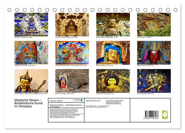Produktbild: Mystische Wesen &ndash; Buddhistische Kunst im Himalaya (Tischkalender 2026 DIN A5 quer), CALVENDO Monatskalender