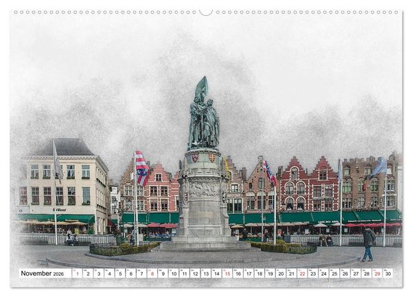 Produktbild: Br&uuml;gge, die Perle von Flandern (Wandkalender 2026 DIN A2 quer), CALVENDO Monatskalender