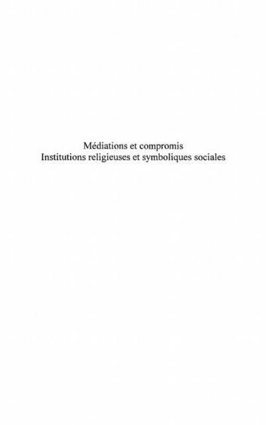 Produktbild: Mediations et compromis