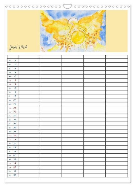 Produktbild: Engelhafter Familienplaner (Wandkalender 2026 DIN A3 hoch), CALVENDO Monatskalender