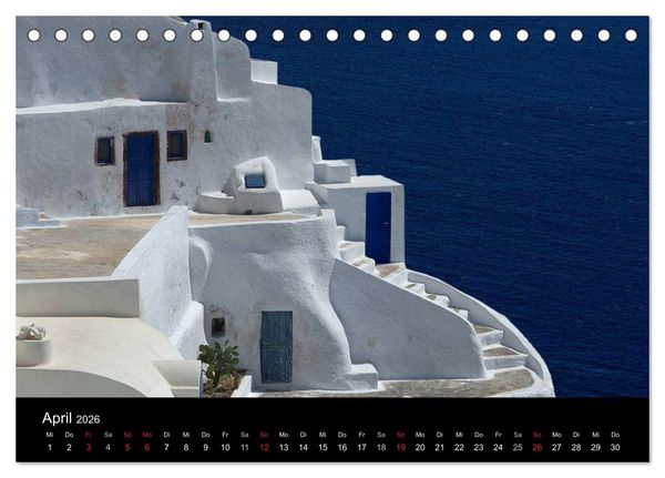 Produktbild: Santorini &ndash; Leben auf dem Vulkan (Tischkalender 2026 DIN A5 quer), CALVENDO Monatskalender
