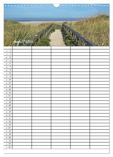 Produktbild: St. Peter Ording Familienplaner (Wandkalender 2026 DIN A3 hoch), CALVENDO Monatskalender