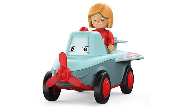 Produktbild: SIKU 0108 - Toddys, Paula Pretty, Spielzeugauto mit R&uuml;ckziehmotor und Spielfigur, graublau/rot