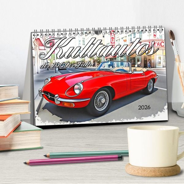 Produktbild: Kultautos der 1960er Jahre (Tischkalender 2026 DIN A5 quer), CALVENDO Monatskalender