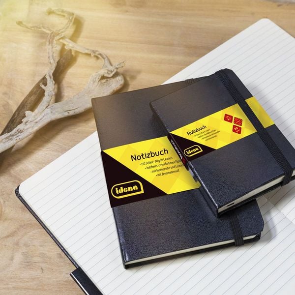 Produktbild: Idena Notizbuch 80g/m&sup2; liniert schwarz DIN A7 192 Seiten