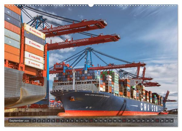 Produktbild: Hamburg - Ahoi zur gro&szlig;en Hafenrundfahrt (Wandkalender 2026 DIN A2 quer), CALVENDO Monatskalender
