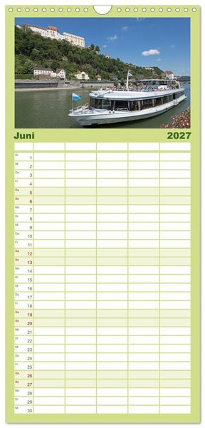 Produktbild: Familienplaner 2027 - Passau - Dreifl&uuml;ssestadt an Donau, Inn und Ilz mit 5 Spalten (Wandkalender, 21 x 45 cm) CALVENDO