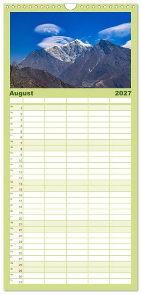 Produktbild: Familienplaner 2027 - Nepal- Trekking durchs Hochgebirge mit 5 Spalten (Wandkalender, 21 x 45 cm) CALVENDO