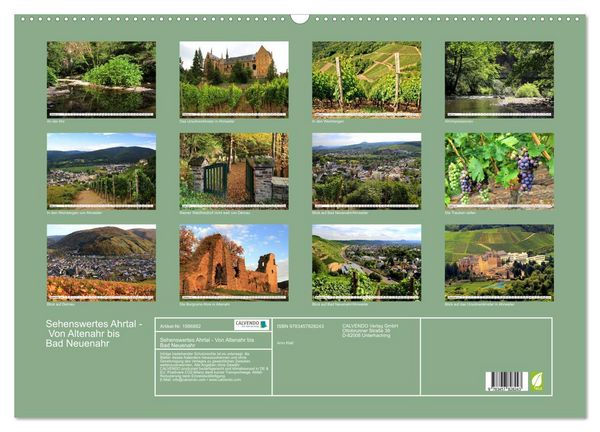 Produktbild: Sehenswertes Ahrtal - Von Altenahr bis Bad Neuenahr (Wandkalender 2026 DIN A2 quer), CALVENDO Monatskalender