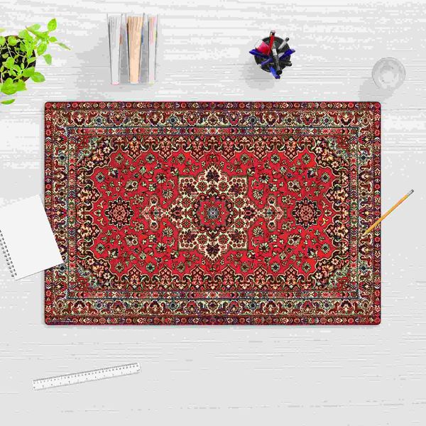 Produktbild: Cover-your-desk Schreibtischunterlage f&uuml;r Kinder und Erwachsene Orientalischer Teppich in rot, aus hochwertigem Vinyl , 60 x 40 cm