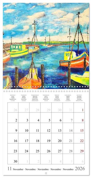 Produktbild: Maritime Adventures - Colourfully painted boats (Wall Calendar 2026 12 &times; 12 Inch) CALVENDO 12 Month Wall Calendar