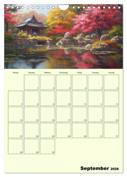 Produktbild: Im japanischen Garten. Zauberhafte Illustrationen (Wandkalender 2026 DIN A4 hoch), CALVENDO Monatskalender