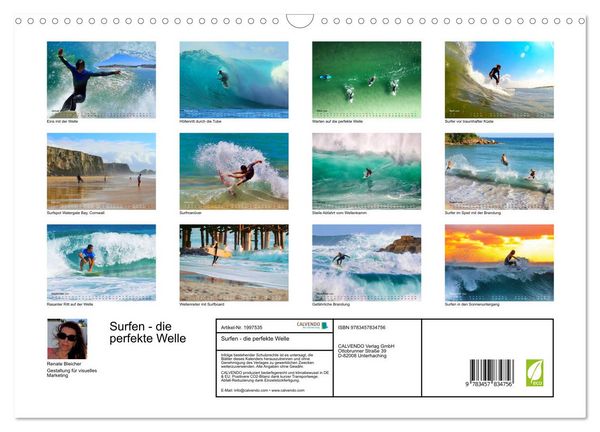 Produktbild: Surfen - die perfekte Welle (Wandkalender 2026 DIN A3 quer), CALVENDO Monatskalender