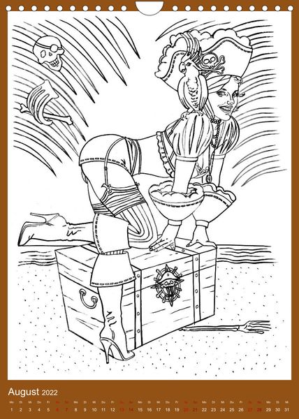 Produktbild: Burlesque Malkalender, Malbuch / burlesque coloring book mit Bildern von Sara Horwath (Wandkalender 2022 DIN A4 hoch)