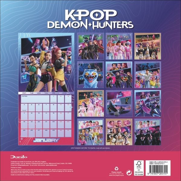 Produktbild: KPop Demon Hunters Broschurkalender 2027