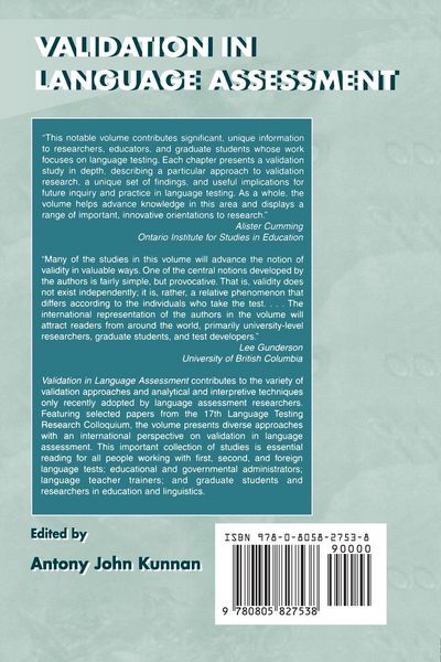 Produktbild: Validation in Language Assessment