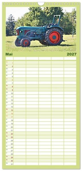 Produktbild: Familienplaner 2027 - M&auml;nnerspielzeug Traktor Inspirationen mit 5 Spalten (Wandkalender, 21 x 45 cm) CALVENDO