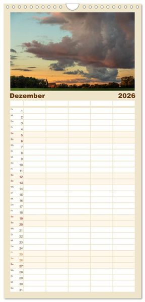 Produktbild: Familienplaner 2026 - Traumhaftes R&uuml;gen mit 5 Spalten (Wandkalender, 21 x 45 cm) CALVENDO