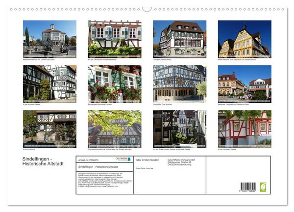Produktbild: Sindelfingen - Historische Altstadt (Wandkalender 2026 DIN A2 quer), CALVENDO Monatskalender