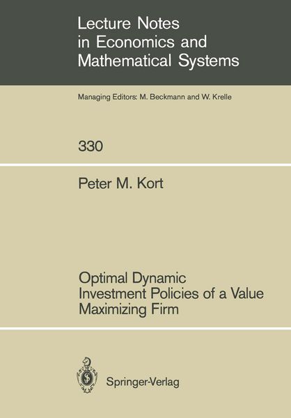Produktbild: Optimal Dynamic Investment Policies of a Value Maximizing Firm