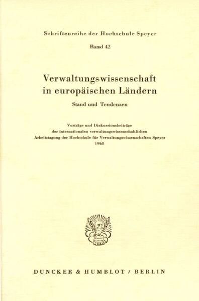 Verwaltungswissenschaft in europäischen Ländern., Taschenbuch von , Duncker & Humblot, 9783428022304